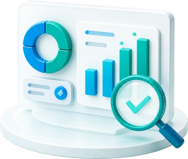 Premium 3D AI case study evidence dashboard