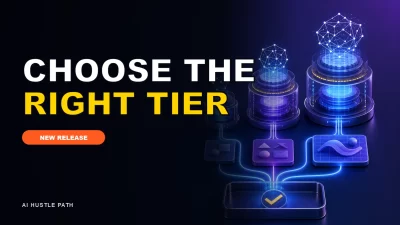 Three illuminated AI model tiers connected through a task routing system